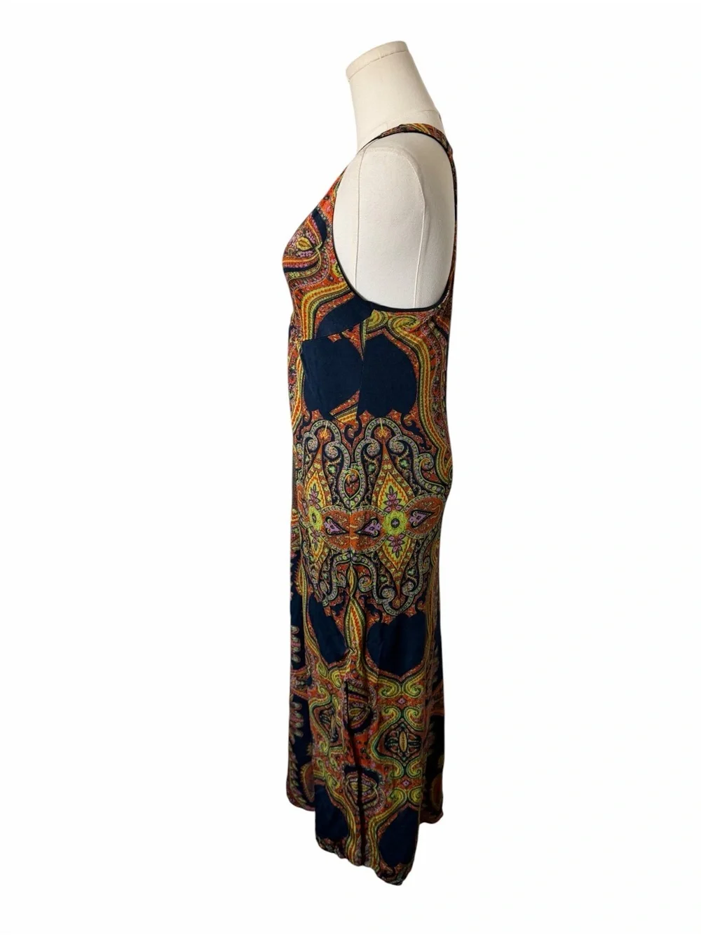 Free People Navy Paisley V-Neck Maxi Dress